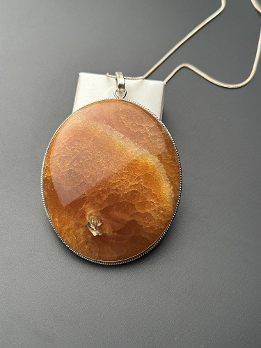 Симбирцитовый кулон в серебре 64х54 мм