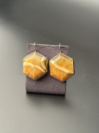 Симбирцитовые серьги из мельхиора.