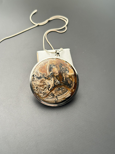 Симбирцитовый кулон в серебре 48х48 мм