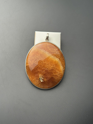 Симбирцитовый кулон в серебре 64х54 мм