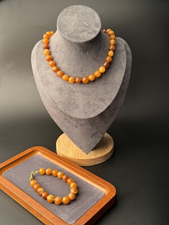 Комплект симбирцитовые бусы с браслетом