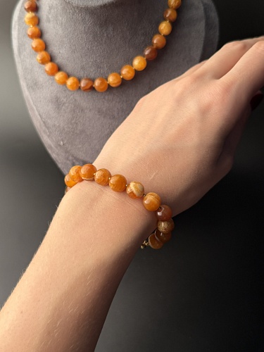 Комплект симбирцитовые бусы с браслетом