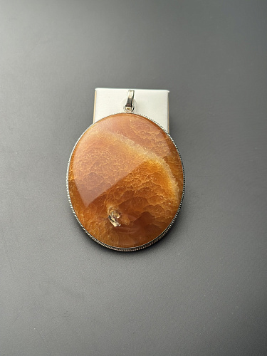 Симбирцитовый кулон в серебре 64х54 мм