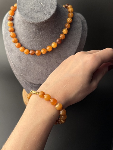 Комплект симбирцитовые бусы с браслетом