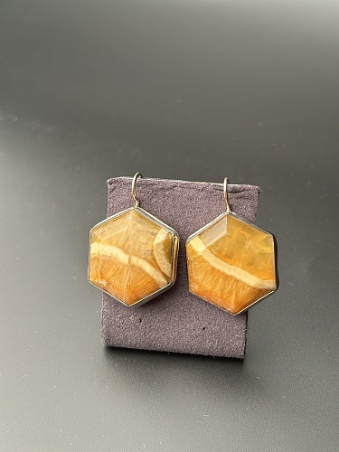 Симбирцитовые серьги из мельхиора.