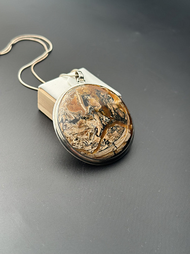 Симбирцитовый кулон в серебре 48х48 мм