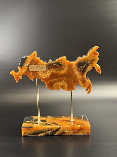 Карта России из симбирцита 25 х 25 см