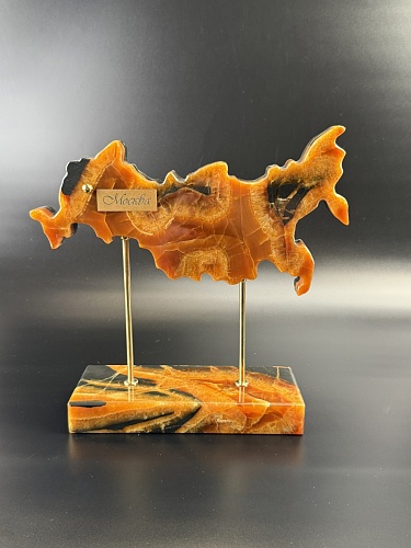 Карта России из симбирцита 25 х 25 см