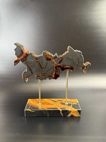 Карта России из симбирцита 25 х 25 см