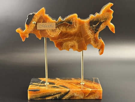 Карта России из симбирцита 25 х 25 см