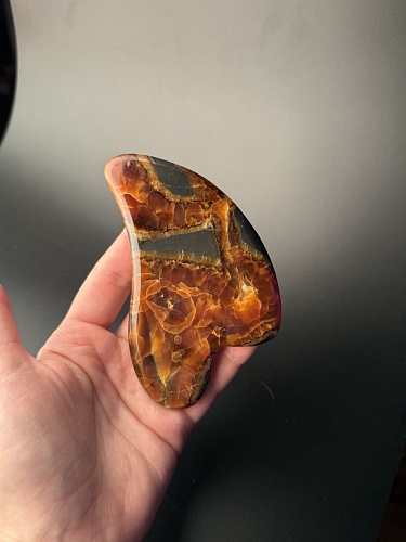 Массажер гуаша из симбирцита 12х7 см